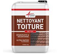 Nettoyant Toiture Action Ultra Rapide pour Tuile Béton Ardoise 20 L | Désincruste les Salissures, Action Rapide, Tuile, Béton, Ardoise, Fibrociment, Algues et Lichens - Arcane Industries