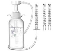Nettoyant vaginal 300 ml Douche vaginale à pression manuelle pour femme Douche anale anti-reflux Nettoyant anal sûr et réutilisable avec 2 buses Kit de nettoyage vaginal portable.