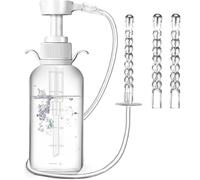 Nettoyant vaginal 300 ml Douche vaginale à pression manuelle pour femme Douche anale anti-reflux Nettoyant anal sûr et réutilisable avec 2 buses Kit de nettoyage vaginal portable