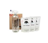 ZEFAL Bike Shampoo - Nettoyant Velo d'Origine Naturelle - Produit Nettoyage Velo Ecocert - Bouteille Pulverisateur 1 L avec 3 Recharges de 300 ml - Kit Nettoyage Velo 30 Lavages - Fabriqué en France