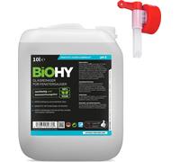 Nettoyant vitres BiOHY pour aspirateur à vitres (bidon de 10l) + robinet d'écoulement | convient à tous les acides pour vitres | assure une brillance éclatante sur toutes les surfaces lisses | pour un