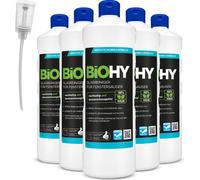 Nettoyant vitres BiOHY pour aspirateur à vitres (bouteille de 6x1l) + doseur | convient à tous les acides pour vitres | assure une brillance éclatante sur toutes les surfaces lisses | pour un nettoyag