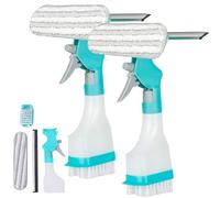 Nettoyant vitres multifonction 4 en 1 avec pulvérisateur intégré, pour vitres, miroirs, céramiques, tables