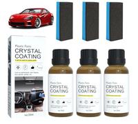 Nettoyant Voiture Interieur, 2025 Crystal Coating Voiture Plastique Cuir Rénovation Revêtement, Renovateur Plastique Restaurateur Plastique, Éclat Garnitures Noires Revitalisant Aspect Neuf (3 Pcs)