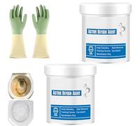 Nettoyant WC mousse effervescent sans contact, agent d'oxygène actif pour toilettes, poudre nettoyante multi-usages, nettoyant pour éviers et canalisations, agent de dragage (2Pièce)