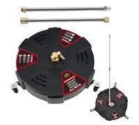 Nettoyants pour surfaces extérieures, nettoyant pour surfaces avec roues, surfaces en acier inoxydable avec 3 roues, nettoyants pour surfaces avec jupe à poils flexibles pour cours, ponts, allées