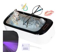 Nettoyer de bijoux à ultrasons UV-C, 550ml 46 kHz, machine à stérilisateur professionnel, portable, nettoyant de retenue à ultrasons pour les verres de nettoyage, prothèses dentaires, protège-dents