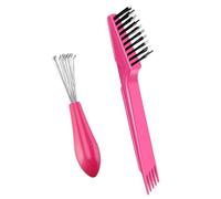 Nettoyer de brosse à cheveux - Nylon Cair Brush Pouss Nettoyer | 2pcs peigne le dissolvant de la saleté | Outil de râteau de démontage Miini avec adhérence confortable | Fils métalliques portables out