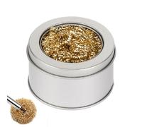 Nettoyer de pointe de soudure - Boule de nettoyage en fer, éponge de fil en laiton, boîte en acier inoxydable | Outil de maintenance compacte, coussin de gommage résistant à la chaleur (pour les
