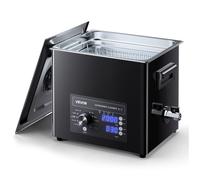 VEVOR – Nettoyeur à ultrasons 10 L – Inox, commande par bouton, avec panier et boule, noir