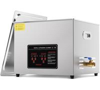 Nettoyeur à ultrasons 15L avec chauffage et minuterie - Machine sonique digitale avec panier - Idéal pour le nettoyage et le dégraissage