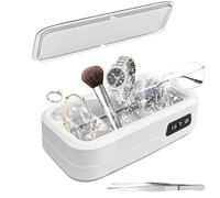 Nettoyeur à ultrasons, 49KHz Nettoyeur à ultrasons pour lunettes, 640ml Nettoyeur à ultrasons avec affichage numérique LED, 4 étapes de minuterieNettoyeur pour lunettes, bijoux, prothèses dentaires, m