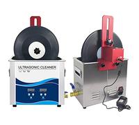 Nettoyeur à ultrasons 6,5 L pour disques vinyles, système de nettoyage chauffant 300 W avec température réglable et dégazage, support de levage, pour disques LP 7/12 pouces (rouge).