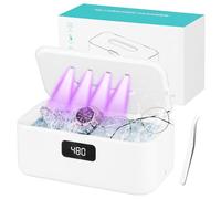 Nettoyeur à ultrasons 800 ml, nettoyeur à ultrasons U-V 49000 Hz avec 5 modes de minuterie - Nettoyant pour lunettes pour nettoyage en profondeur de bijoux, lunettes, appareils dentaires, pièces de