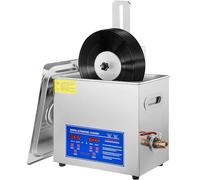 Nettoyeur à ultrasons, machine de nettoyage de disques vinyles 6 L, lave-disques, nettoie 1 à 6 disques simultanément, 40 kHz, 180 W, avec panier et boule de nettoyage à mailles fines