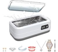 Nettoyeur à ultrasons, nettoyeur de bijoux à ultrasons, 48 000 Hz avec 4 modes de nettoyage, grande capacité de 600 ml, nettoyant pour bijoux, bagues, lunettes, bijoux, montres, pièces de monnaie