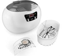 Nettoyeur à ultrasons pour bijoux, 600 ml, portable, 35 W, avec minuterie numérique et commandes tactiles, silencieux, idéal pour les bijoux, lunettes, montres et prothèses dentaires.