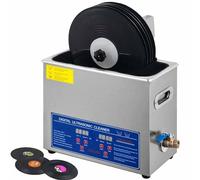 Nettoyeur à ultrasons pour disques vinyles - Machine de nettoyage à ultrasons de qualité professionnelle (180 W), lave de 1 à 6 disques simultanément - Entretien efficace et facile