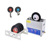 Nettoyeur à ultrasons pour disques vinyles système de nettoyage 6.5L avec machine à laver et étagère de séchage minuterie 0-30 min 40kHz 180W nettoyage en profondeur