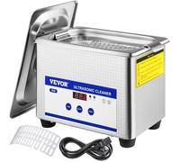 VEVOR Machine de Nettoyage à Ultrasons 0,8 L, Professionnel Nettoyeur à Ultrasons écran Affichage LED 220 V, Nettoyeur Ultrasons Acier Inoxydable pour le Nettoyage des Bijoux Pièces de Monnaie Lunettes