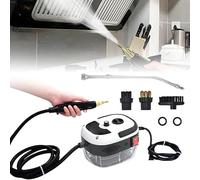 Nettoyeur à vapeur portable amélioré 2025, défroisseur vapeur portable amélioré pour nettoyage avec buse et brosses, 2500 W 105 °C haute pression - carrelage, fenêtre, cuisine, voiture (blanc