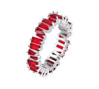 Nettoyeur Anneaux Anneaux Bague arc-en- colorée en cubique, bijoux en précieuses multicolores Liant Porte-clés Bagues (Red, 6)