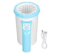 Nettoyeur automatique de pattes de chien, multifonction, puissant, portable, rechargeable, pour animaux compagnie, lave-pieds électrique, tasse et masseur pour grands chiens (Blanc Bleu)
