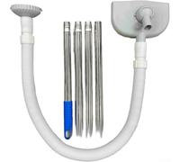 Nettoyeur automatique de piscine avec circulation de l'eau, aspirateur autopropulsé pour feuilles et saleté, design compact avec portée extensible, bleu gris (gris, 4 sections)