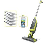 Shark VacMop Balai aspirateur Laveur pulvérisateur sans Fil 2-en-1, 4X tampons jetables, Nettoyant Multi-Surface pour sols de 355 ML, Moins de 2 kg, Nettoyage sans Entretien, Gris Charbon, VM200EU