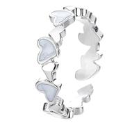 Nettoyeur Bijoux Anneaux Women Design High End Fashion Sweet Personality Open Ring Versatile Ring Liant Anneaux Bijoux (Silver, A)