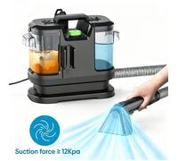 Nettoyeur Canapé Tissu, machine de nettoyage de tapis, Shampouineuse, Cordon 5 m, propre 1.8 L, usées 0.8 L, 3 têtes nettoyage, 450W