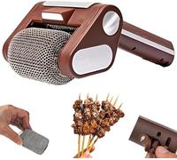 Nettoyeur De Barbecue électrique sans Fil Rechargeable - Brosse en Acier Inoxydable avec Lumières LED, 350 TR/Min, Conception sans Poils pour Un Nettoyage Facile Après La Cuisson en Extérieur