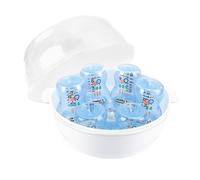 Nettoyeur de biberon pour micro-ondes, stérilisateur à vapeur réutilisable, récipient désinfectant, support de jouet, nettoyage rapide et efficace de la vaisselle pour bébé, 22,5 x 22 x 17,5 cm pour