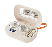 Nettoyeur de contact à ultrasons - 9 x 5,9 x 3,4 cm - Mini boîte d'alimentation quotidienne pour les yeux - Adorable support portable - Rangement personnel compact | Étui de contact pour voyage