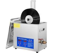 Nettoyeur de disques à ultrasons, en acier inoxydable avec température réglable et contrôle numérique, solution de nettoyage en profondeur portable pour disques vinyles