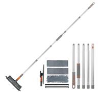 Nettoyeur de Fenêtre avec Manche Télescopique - Tendak 3 en 1 Extensible Nettoyeur de Raclette Vitre de Fenêtre 23 à 200 cm, Nettoyant pour Vitres Hautes à l'intérieur et à l'extérieur