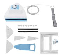 Nettoyeur de fenêtre magnétique extérieur - Balai ergonomique réglable - Outils de lavage magnétiques - Nettoyeur de fenêtre double face pour la maison, l'extérieur, sûr sans eau
