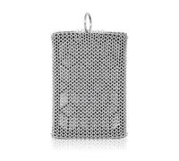 Nettoyeur de Fonte Durable, Récureur en Cotte de Mailles en Acier Inoxydable 316, Fonte Scrubber Anneau Fin, Nettoyeur Poêle Fonte Facile à Nettoyer, pour Poêles, Poêles en Fonte, Grilles et Fours