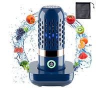 Nettoyeur de Fruits et Légumes, Machine à Laver Nettoyeur Portable avec Technologie de Purification d'Ions OH, Purificateur d'aliments Sans Fil USB avec Sac en Filet pour Nettoyer Fruits (bleu)