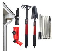 Nettoyeur De Gouttière À Angle Réglable avec Pôle et Raclette de Nettoyage | Kit de Drainage de Toiture Garde-Sol pour l'Entretien Extérieur de la Maison