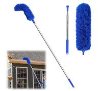 Nettoyeur de gouttières - Brosse de 250 cm - Avec manche télescopique - Outil de nettoyage de gouttières - Aucun démontage nécessaire - Pour feuilles, fenêtres, tuyaux de descente et toit (B)