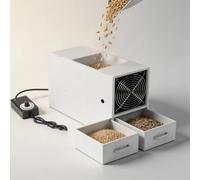 Nettoyeur De Graines pour Oiseaux À Vitesse Variable, Séparateur De Grains À Double Tiroir avec Sortie Inférieure, Ventilateur À Double Roulement À Billes, Éliminateur De Coques Haute Efficacité,