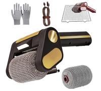 Nettoyeur De Gril éLectrique sans Brosse, Brosse Puissante pour Barbecue, Nettoyeur De Gril éLectrique avec LED, Tambour Amovible en Acier Inoxydable pour Barbecue ExtéRieur (Noir)