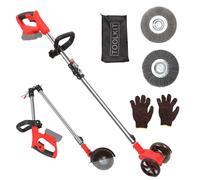 Nettoyeur de joints sans fil compatible avec batterie Makita 18 V, hauteur de poignée de travail de 120 à 155 cm, avec brosses à joints interchangeables en nylon et fil d'acier, guidon de guidage