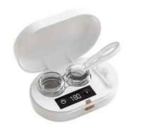 Nettoyeur de lentilles de contact à ultrasons - Rechargeable avec miroir 3 réglages de minuterie | Appareil de nettoyage portable automatique pour lentilles souples Contacts colorés | Bureau à