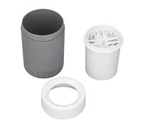 Nettoyeur de pattes de chien, tasse de lavage de pieds de chien portable semi-automatique pour animaux de compagnie, chats et chiens, matière plastique écologique de haute (Grise)