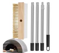 Nettoyeur de pierre à pizza, brosse à pizza en laiton 140 cm | Outil de nettoyage de barbecue résistant à la chaleur avec grattoir Fournitures de cuisine commerciales pour fumeurs, femmes et hommes