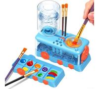 Nettoyeur de pinceaux 5 en 1 en plastique avec plateau et système de drainage pour un lavage efficace des pinceaux à économie d'eau, supports d'organisation pour enfants, enseignants et salles de