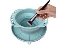 Nettoyeur de pinceaux aquarelle - 16,3 x 6,5 cm Anti-déversement avec palette et support, station de nettoyage de pinceaux de maquillage pour artistes, peintres, adultes, adolescents, classe