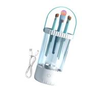 Nettoyeur de pinceaux de maquillage électrique facile à utiliser avec bouton de texture pour un nettoyage simple et rapide de voyage